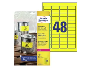 Avery Zweckform Ultra sterk etiket L6103-20 45.7x21.2mm Geel 960 stuks - 1