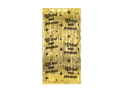 Feestgordijn Classy Party Curtain 'Pensioen' Goud-Zwart 100x200cm