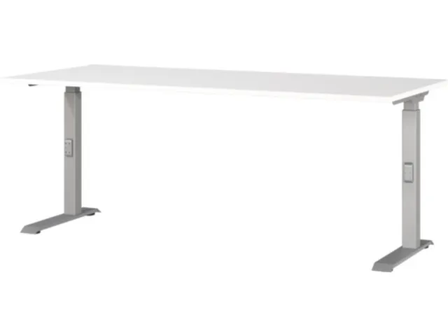 In hoogte verstelbaar bureau,HxBxD 680-910x1800x800mm,blad wit