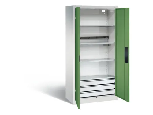 acculaadkast 1950x930x500mm 5stekkerdozen 230V cil.-slot front RAL6011