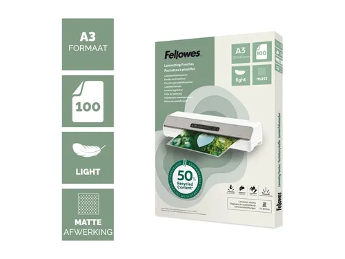 Lamineerhoes Fellowes A3 light 50% gerecycled mat 100stuks