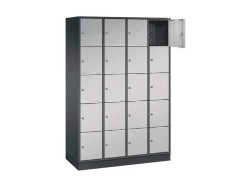 lockerkast,HxBxD 1950x1220x500mm,4x5vakken,cil.-slot,sokkel