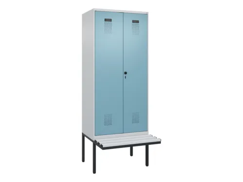 locker met bank,voor scheiding van kleding,HxBxD 2120x800x815mm,2vak