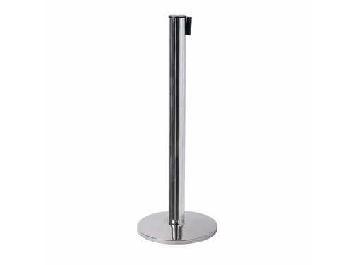 Afzetpaal Flexi Chroom met 2.7 meter Trekband Zwart