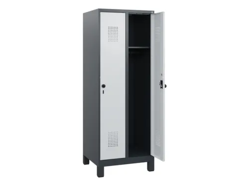 schoollocker,HxBxD 1630x600x500mm,2vak,vak B 300mm,draaigrendel,voeten