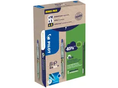 Balpen Pilot B2P Ecoball Begreen 1.0mm Medium Blauw 10 stuks+navulling
