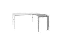 Bureau Linesto N3 aanbouwtafel 120x60cm lichtgrijs 25mm alu