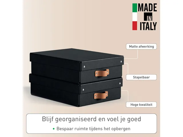 Boîte de rangement Leitz Puro avec couvercle 8L noir set 2 pièces