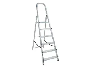 aluminium beugelladder eenzijdig 6treden stand H 1 21m aluminium - 3