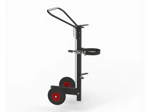 Flessenkar,draagverm. 80kg,1x40/50l fles,sjorband,RAL7043,lucht-banden