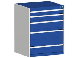 ladekast HxBxD 1000x800x525mm 5laden romp RAL7035 front RAL5010
