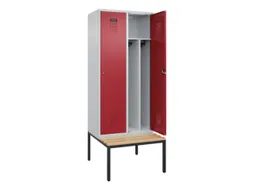locker met bank,voor scheiding van kleding,HxBxD 2120x800x815mm,2vak