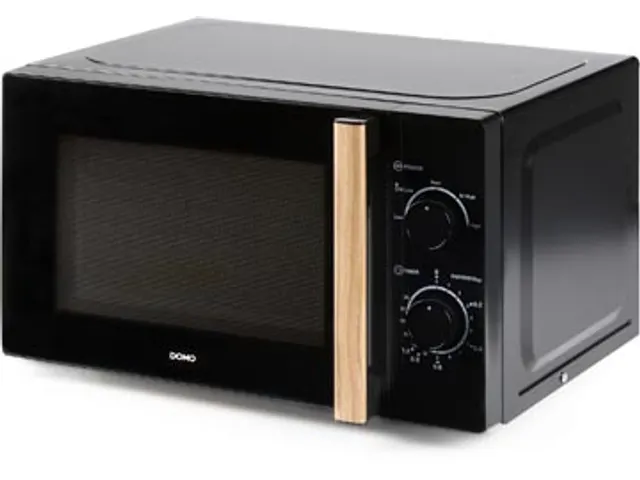 Micro-Ondes, 25,5 Cm, 20 L, Noir Avec Poignée À L'aspect Bois