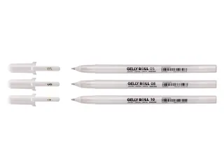 Gelschrijver Sakura Gelly Roll Classic set à 3 breedtes wit - 4