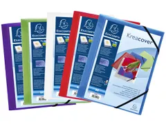 Elastomap Exacompta Kreacover A4 3 kleppen PP assorti
