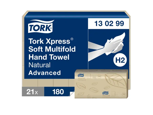Tork 130299 Xpress H2 Soft Natural Multifold Handdoek 2-laags