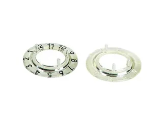 Wijzerplaat Voor 21mm Knop (Transparant - WIT 12 Cijfers) - 2