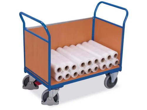 Platformwagen 500kg Laadvlak 1000x580mm 3 Houten Wanden Ral 5010
