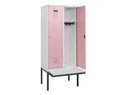 locker met bank,HxBxD 1950x800x815mm,2vak,vak B 400mm,cilinderslot