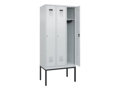 locker,HxBxD 2120x900x500mm,3vak,vak B 300mm,cil.-slot,voetonderstel