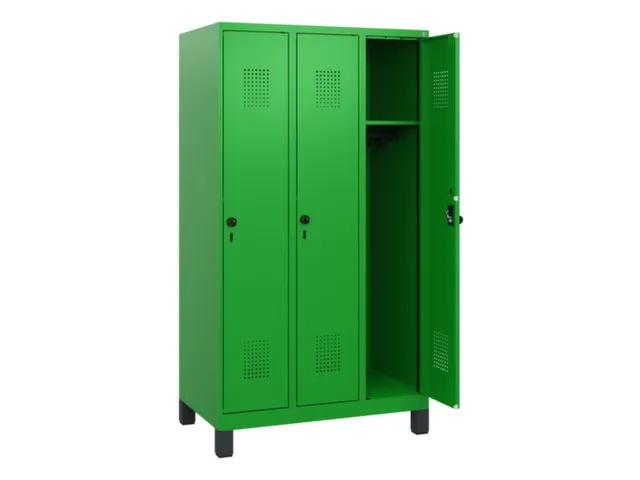schoollocker,HxBxD 1630x900x500mm,3vak,vak B 300mm,draaigrendel,voeten