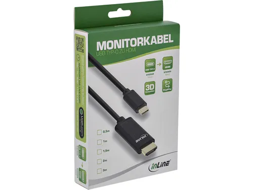 Kabel inLine USB-C HDMI 3.1 2.0 4K M/M 2 meter zwart