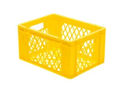 Euronorm-stapelbak 19l 210x400x300mm Wanden/bodem Opengewerkt Geel