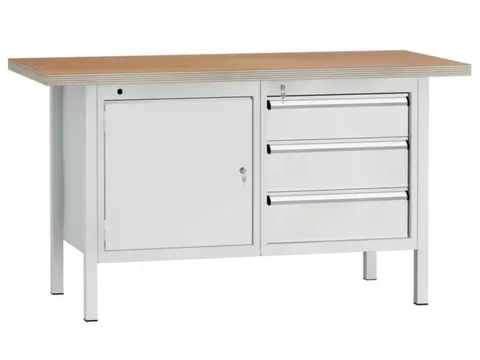 werkbank,HxBxD 840x1500x700mm,onderstel RAL5010,fronten RAL5010