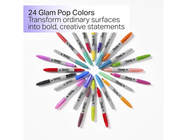 Feutre Sharpie Glampop Fin assorti blister 24 pièces