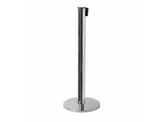 Afzetpaal Flexi Chroom met 2.7 meter Trekband Zwart - 1