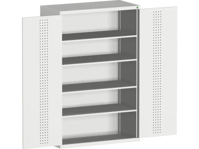 systeemkast 2000x1300x650mm 3xStalen bodem 2laden Ral7035