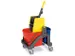 dweilwagen,emmer 1x17l/1x6l ROOD/BLAUW,frame kunststof,4zwenkwielen