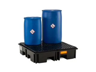 PE-opvangbak,v. 4x200l vat,opvangvol. 220l,HxBxD 290x1230x1230mm - 4