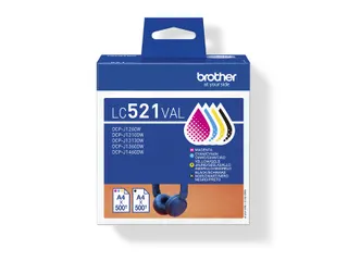 Brother LC-521 Inktcartridges Zwart + 3 Kleuren - 2
