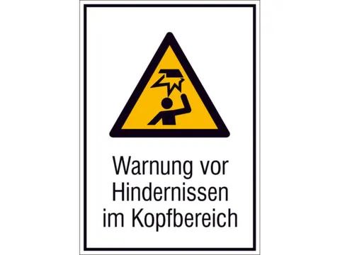 waarschuwings-combibord,Waarschuwing voor obstakels in het hoofdgebied