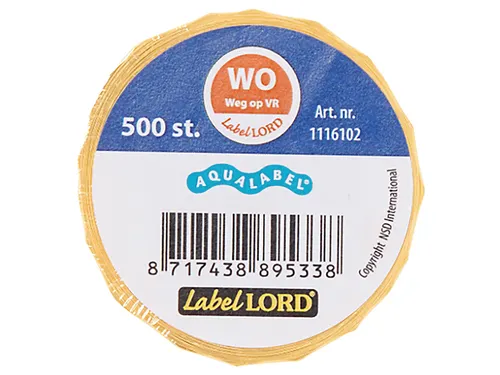 Voedseletiketten 54x22x54mm Aqualabel WO weg op VR
