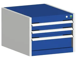 ladekast HxBxD 400x525x650mm 3laden RAL7035 front RAL5010