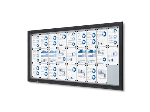 Vitrinekast mededelingenbord Outdoor 27xA4 met gasveer Antraciet