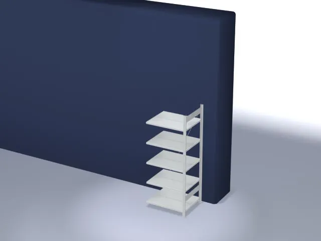 Inhaakstelling Aanbouwveld 1750x760x635mm 5Legborden Dubbel Ral7035