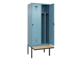 locker met bank,voor scheiding van kleding,HxBxD 2120x800x815mm,2vak - 1
