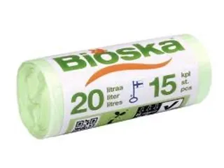 Afvalzak Bioska zetmeel 42x50cm 20 liter groen rol à 15 stuks - 1