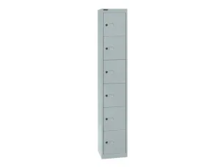 lockerkast,HxBxD 1802x305x305mm,1x6vakken,cil.-slot,romp lichtgrijs - 4