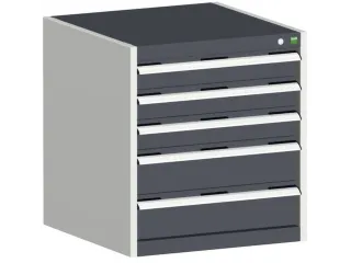 ladekast HxBxD 700x650x525mm 5laden romp RAL7035 front RAL7016 - 1