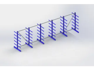 Draagarmstelling Dubbelzijdig 2000x6750x1150mm 6gelijk Lange Armen - 2
