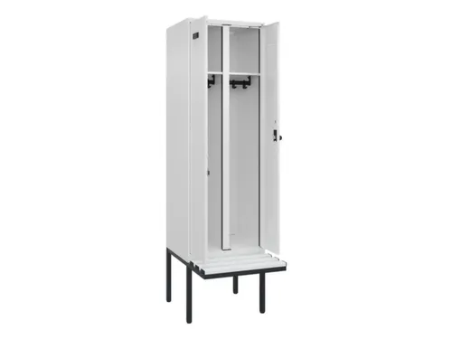 locker met bank,voor scheiding van kleding,HxBxD 2120x600x815mm,2vak