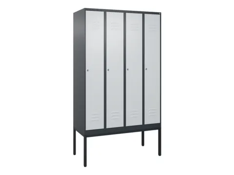 locker,HxBxD 2120x1200x500mm,4vak,vak B 300mm,cil.-slot,voetonderstel