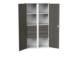 universele kast,HxBxD 2000x1050x550mm,4xStalen bodem,8lade(n)