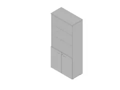 kantoorkast HxBxD 2000x900x450mm 3xhouten vloer 5OH grijs