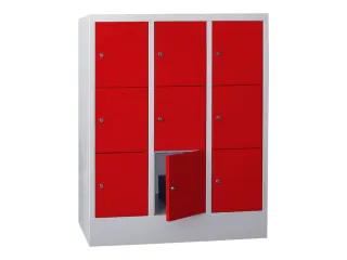 lockerkast,HxBxD 1187x900x500mm,3x3vakken,RAL7035,front RAL3000 - 2