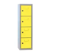 lockerkast,HxBxD 778x225x200mm,1x4vakken,RAL7035,front RAL6011